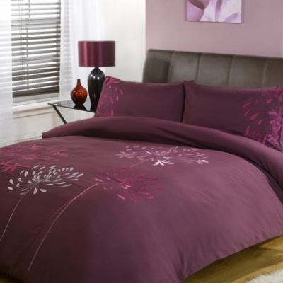 Tu Purple Agapanthus Embroidery Bed Linen Set
