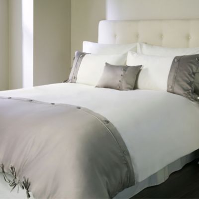 Home Collection Faux Satin Button Cuff Bed Linen Set