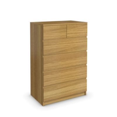 Harvard Oak Veneer 6-drawer Chest of Drawers