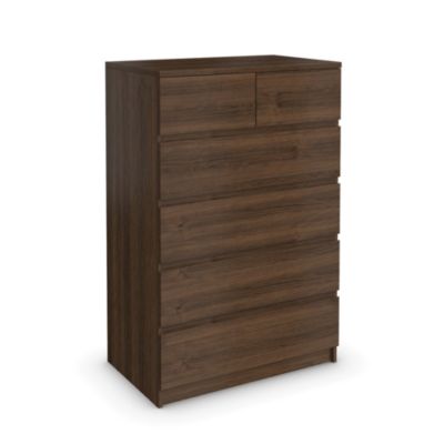 Harvard Walnut Veneer 6-drawer Chest