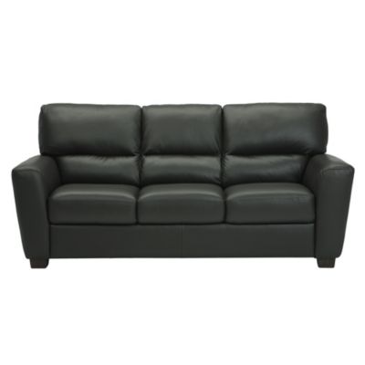 Boccelli Large Black Leather Sofa