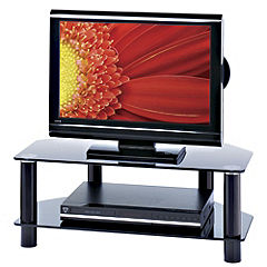 Red S-ESS700/2-BLK Black Glass TV Stand for TVs