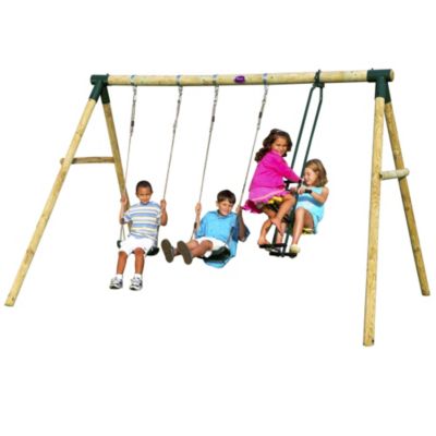 Plum Colobus Wooden Swing Set