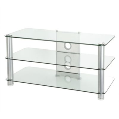 Statutory SandC Clear Glass TV Stand for TVs up to 37`