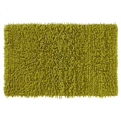 Tu Bright Lime Shaggy Chenille Bath Mat