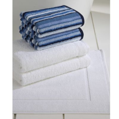 Tu Blue Stripe Bath in a Bag - includes 2 Bath Towels, 2 Hand Towels and a Bath Mat