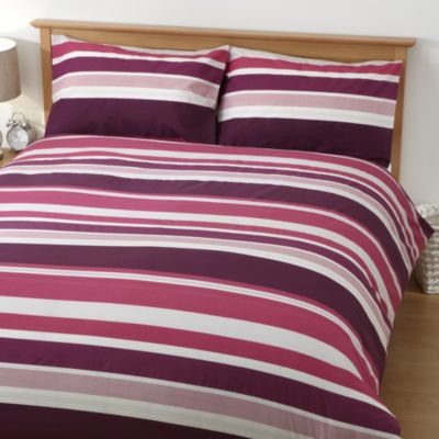 Tu Pink Textured Stripe Print Bed Linen Set
