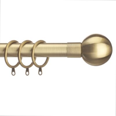 Homestyle FX Antique Brass Metal Fixed Curtain Pole