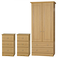 Dorset Wardrobe + Bedside Cabinet Package