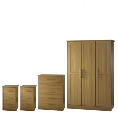 Delta 3-door Wardrobe + Chest of Drawers + 2