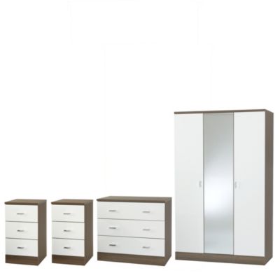 Nebraska 3-door Wardrobe + Chest of Drawers + 2