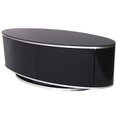 SandC Rotating Black Oval TV Cabinet for TVs up