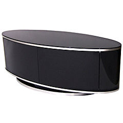 Rotating Black Oval TV Cabinet for TVs up
