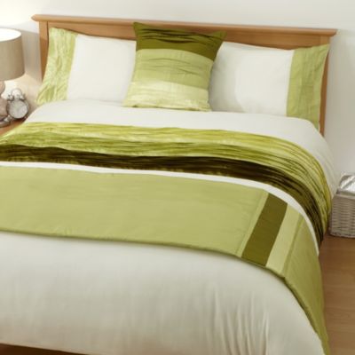 Tu Green Wavy Peat Panel Bed in a Bag - includes Duvet Cover, Pillowcase, Runner and Cushion Cover