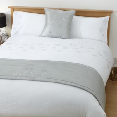 Tu White Sequin Bed in a Bag - includes Duvet Cover, Pillowcase, Runner and Cushion Cover