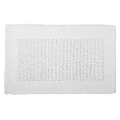 Home Collection White Chenille Bobble Bath Mat