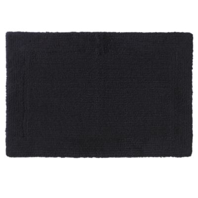 Home Collection Black Deep Pile Bath Mat