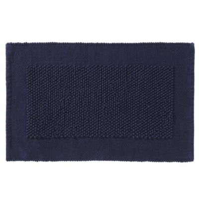 Home Collection Inky Blue Chenille Bobble Bath Mat