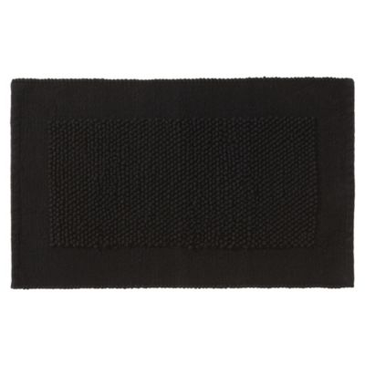 Home Collection Black Chenille Bobble Bath Mat