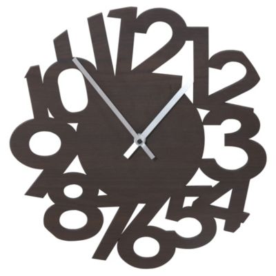 Tu Dark Wood Large Numbers Clock