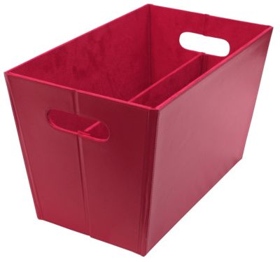 Tu Red Faux Leather Magazine Holder