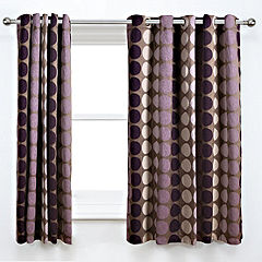 Chenille Mauve Spot Curtains 121841164