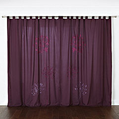 Tu Purple Agapanthus Tab Top Curtains