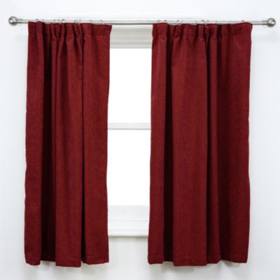 Plain Red Chenille Curtains 121861245