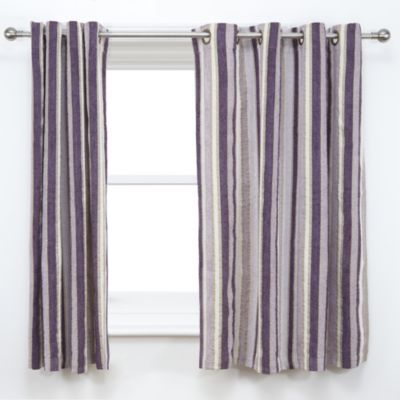 Chenille Stripe Mauve Curtains 121863970