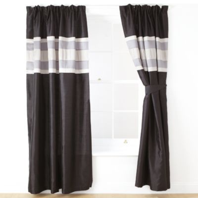 Tu Black Panel Pencil Pleat Curtains