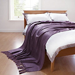 Home Collection Purple Mohair Look Throw