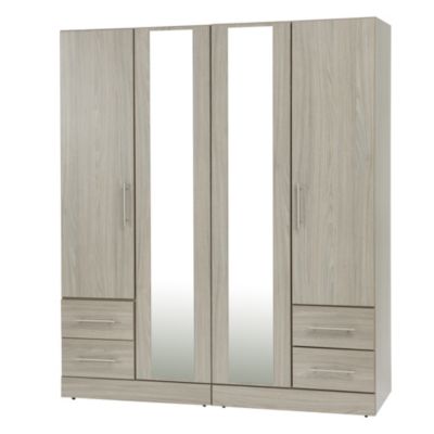 4-door 4-drawer Central Mirror Wardrobe