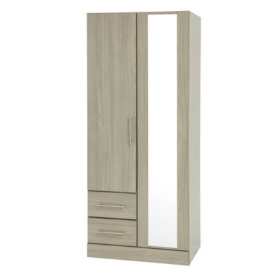 2-door 2-drawer Right-hand Mirror Wardrobe