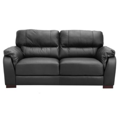 Palma Large Black Leather Sofa