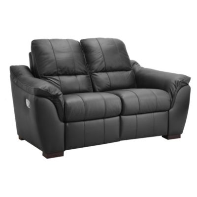 Porto Regular Black Leather Recliner Sofa