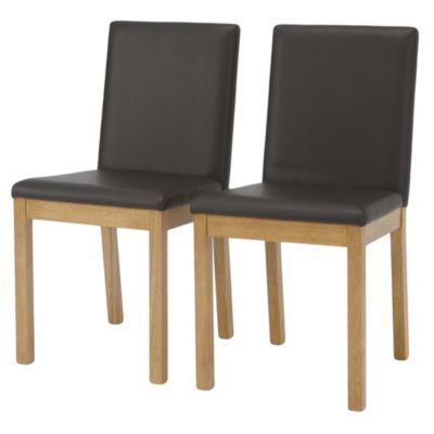 Sussex Pair of Faux Leather Upholstered Dining Chairs