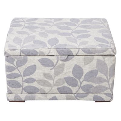 Sofia Floral Grey Ottoman