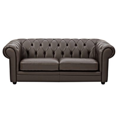 Raffaella Large Chocolate Leather Sofa