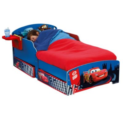 Cars Toddler Bed with Underbed Storage and Bedside Shelf