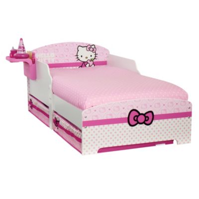 Hello Kitty Toddler Bed with Underbed Storage and Bedside Shelf