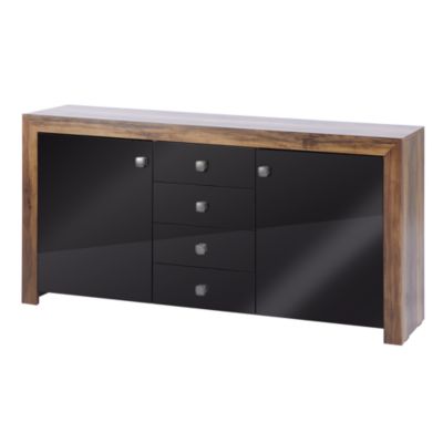 Kingsley Sheesham-effect and Black Gloss Sideboard