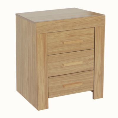 Oak Veneer Bedside Cabinet