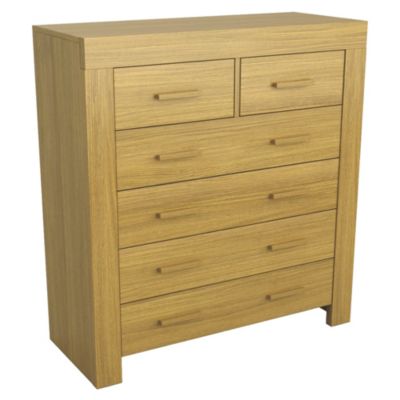 Oak Veneer 4+2 Drawer Chest of Drawers