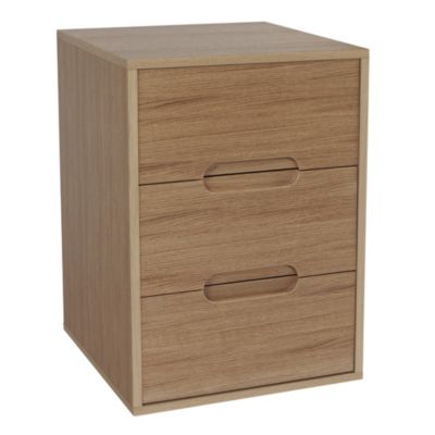 Brisbane Oak Veneer 3-drawer Chest of Drawers