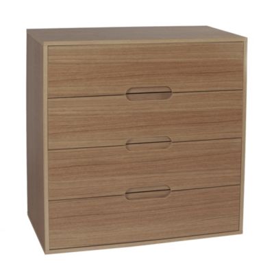 Brisbane Oak Veneer Wide 4-drawer Chest of Drawers