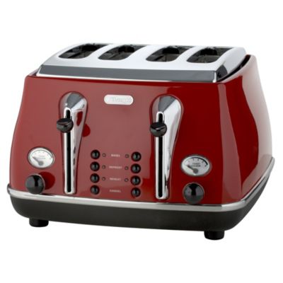DeLonghi Icona Red 4-slice Toaster