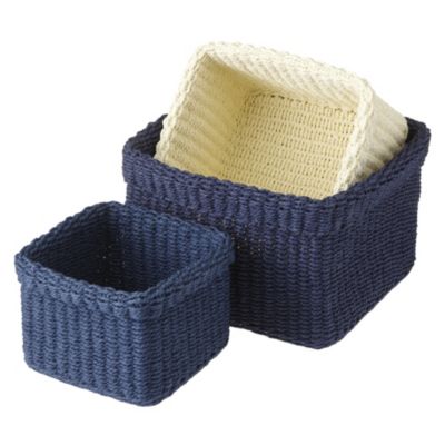 Tu Coastal Paper Rope Storage Baskets Set of 3