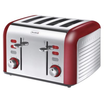 Breville Opula Collection Red Stainless Steel 4-slice Toaster