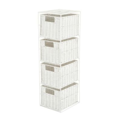 Sainsbury's White Rattan 4-drawer Unit