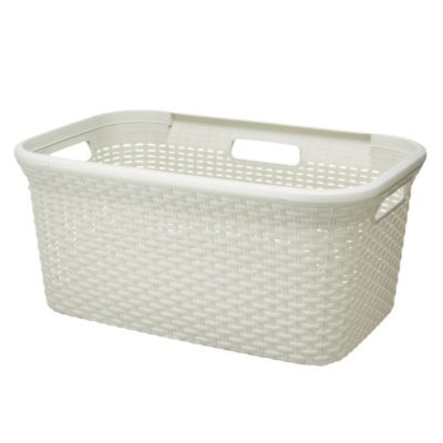 Curver White Rattan Style Laundry Basket